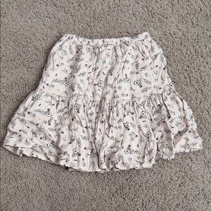 Buho-Floral Print Cream Skirt
